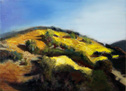 Oil painting of California hills