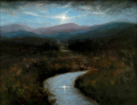 Nocturne painting of the Catskill Mountains